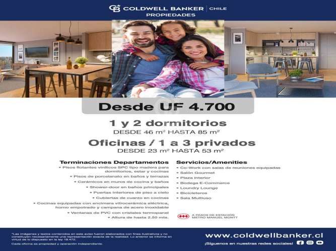 Nuevo SIN COMISION, cercano metro Manuel Montt