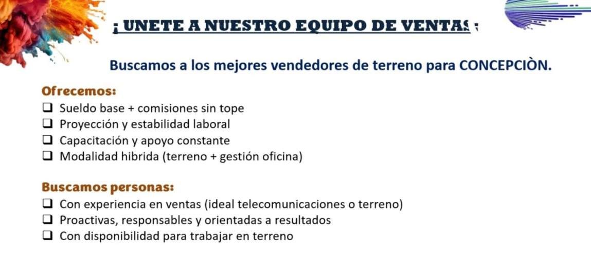 EJECUTIVO VENTAS TERRENO CONCEPCION