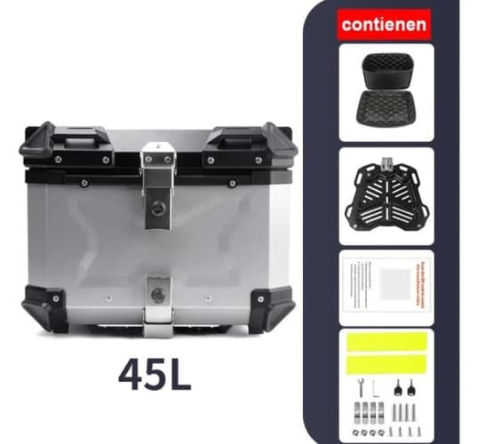 Maleta Moto Top Case Aluminio 45 litros