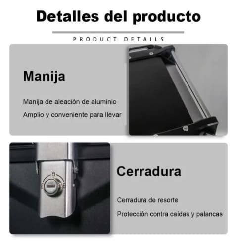 Maleta Moto Top Case Aluminio 45 litros