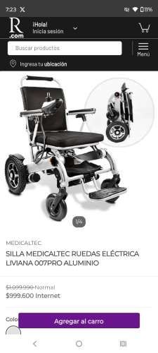 Silla de ruedas electrica liviana de aluminio medicaltec conversable