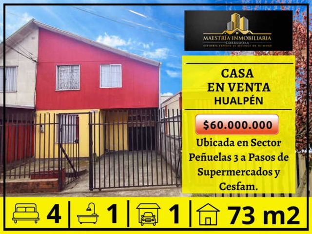 Se Vende Casa en Peñuelas - Hualpén