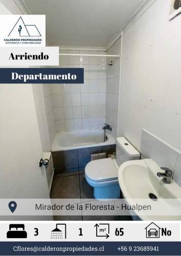 Arriendo iluminado Departamento – Mirador de la Floresta, Hualpén