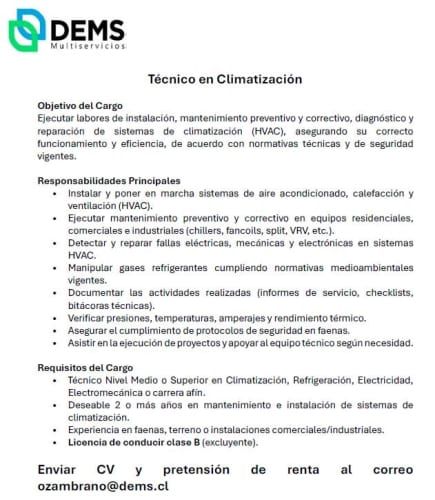 Técnico en Climatización