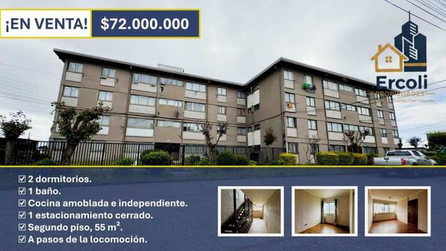 VENTA  ACOGEDOR  DEPARTAMENTO  HUALPEN 2D 1B A PASOS DE TODO