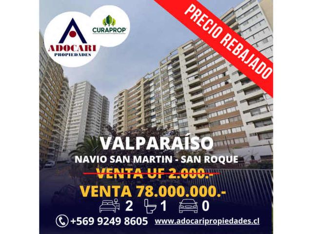 VALPARAÍSO - DEPARTAMENTO NAVIO SAN MARTIN - 2D 1E