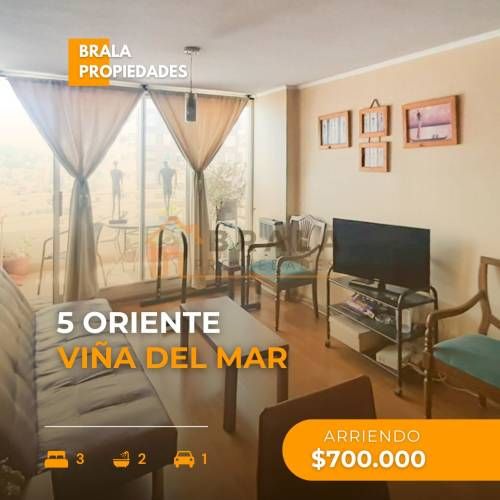 ARRIENDO DEPARTAMENTO CERCANO A TERMINAL DE BUSES, VIÑA