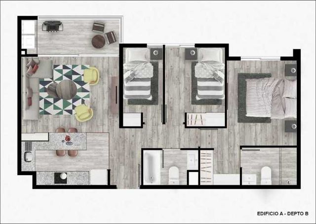 ACOGEDOR Y LUMINOSO Y MODERNO DEPTO 3 D 2 B (128718)