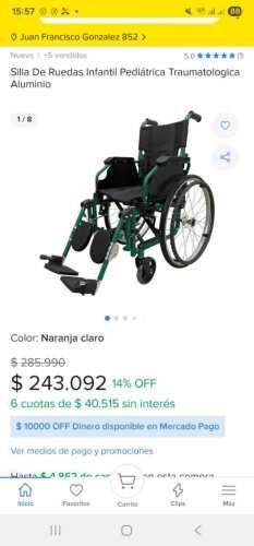 Silla rueda pediatrica nueva
