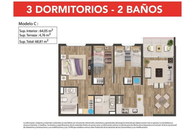 Departamento 3d+2b en san miguel