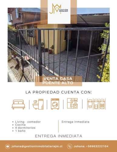 VENTA CASA 4HAB 1BA PUENTE ALTO