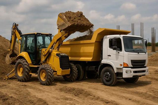 Retroexcavadora Camión Movimientos de tierra