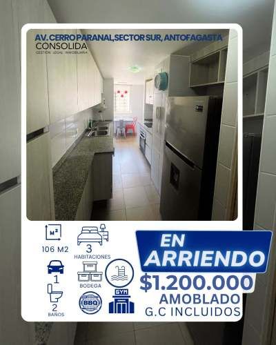 SE ARRIENDA DEPARTAMENTO,  Avenida Cerro Paranal, SECTOR SUR DE ANTOFAGASTA