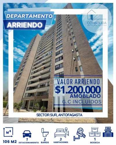 SE ARRIENDA DEPARTAMENTO,  Avenida Cerro Paranal, SECTOR SUR DE ANTOFAGASTA
