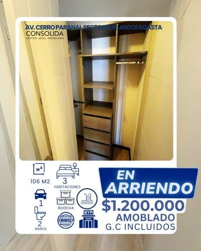 SE ARRIENDA DEPARTAMENTO,  Avenida Cerro Paranal, SECTOR SUR DE ANTOFAGASTA