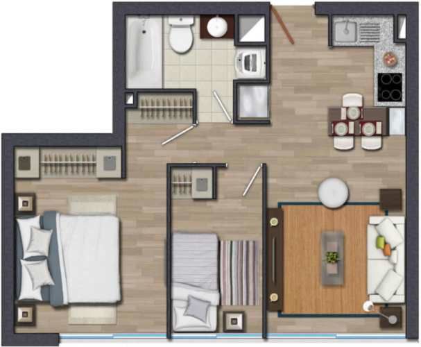 ARRIENDO DOS DORMITORIOS METRO HOSPITALES INDEPENDENCIA