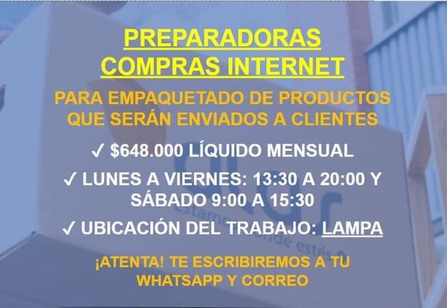 PREPARADORAS COMPRAS INTERNET - EMPAQUETADO DE PRODUCTOS