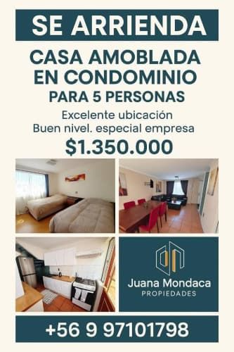 Corredora arrienda casa amoblada