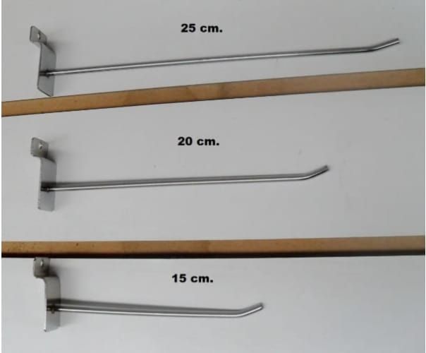 Gancho De 15 y 20 cms Gancheras Metálicos, Panel Ranurado