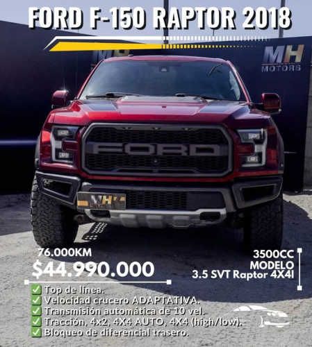 Ford F-150 3.5 SVT Raptor 4X4. 2018.