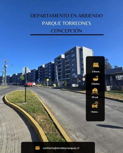 Arriendo Departamento en Parque Torreones, Concepción