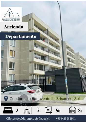 Se Arrienda Departamento Condominio Barlovento ll Brisas del Sol 2D+2B+1E