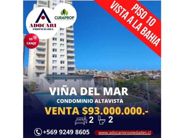 VIÑA DEL MAR - DEPARTAMENTO ALTAVISTA - 2D 2B