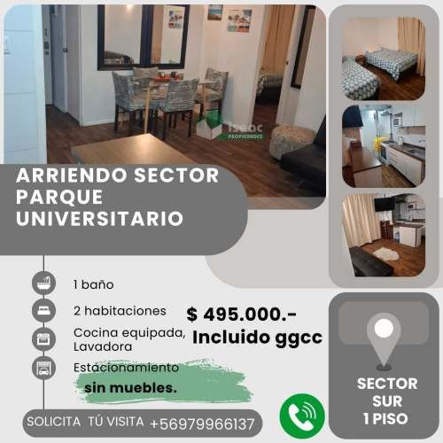 Departamento sector Sur Parque universitario