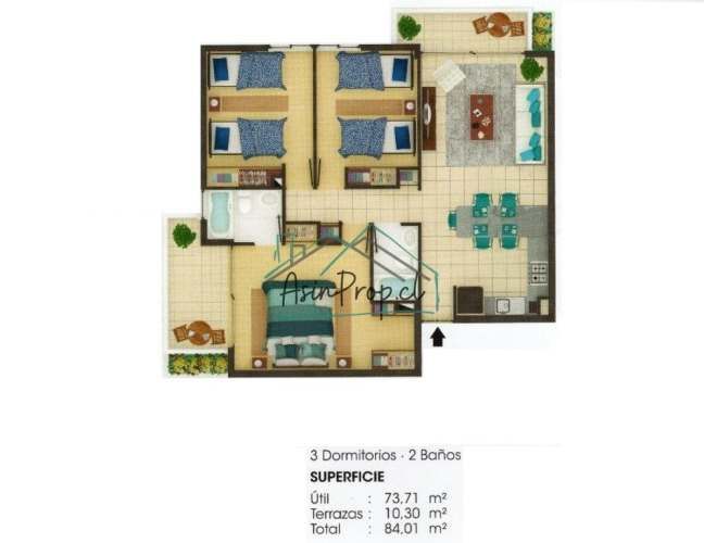 Departamento en arriendo c/ estacionamiento en Algarrobo Norte