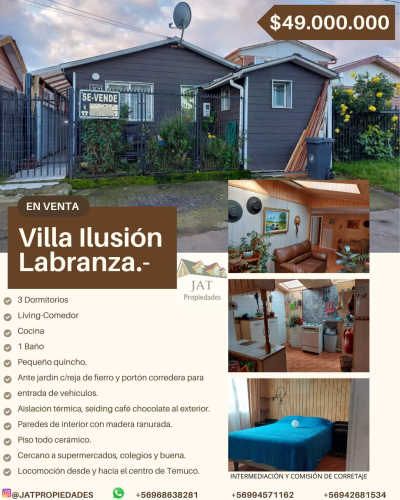 CASA EN VENTA.- LABRANZA