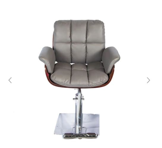SILLA DE PELUQUERIA ECO CUERO GRIS