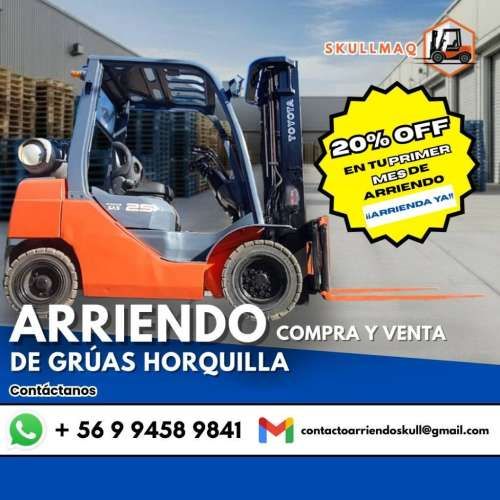 ARRIENDO GRUAS HORQUILLA  por DIAS, MESES
