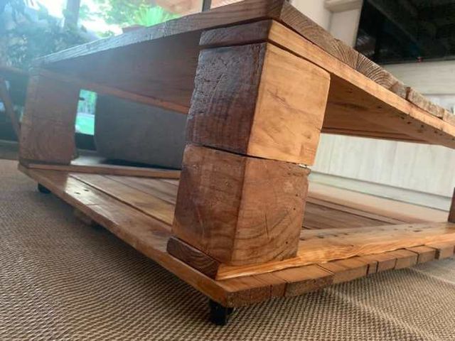 Mesa centro Pallet rústica - con ruedas