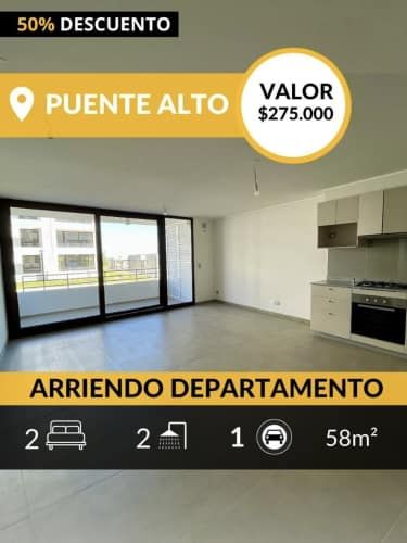 ARRIENDO DEPARTAMENTO 2D 2B NUEVO PUENTE ALTO