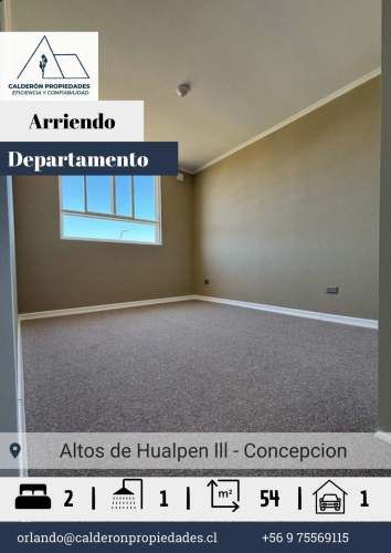 Se arrienda hermoso departamento en condominio Altos de Hualpén  - Sector La Floresta