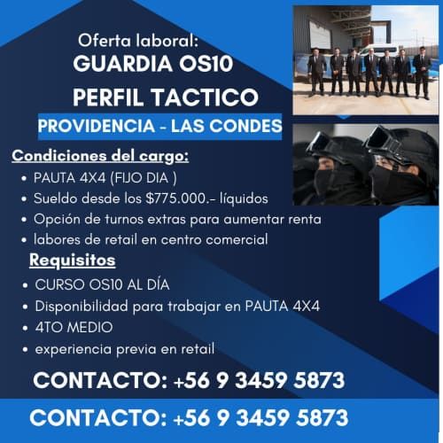 guardia os10 con perfil tactico  providencia y las condes