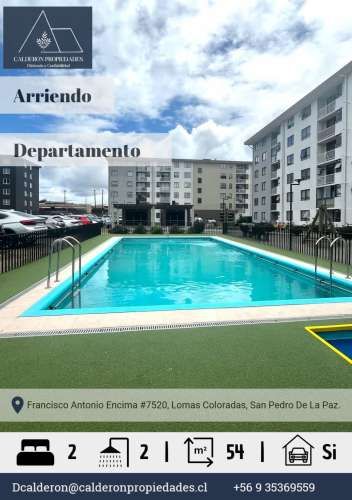 Hermoso departamento en arriendo Lomas Coloradas 2D+2B+1E