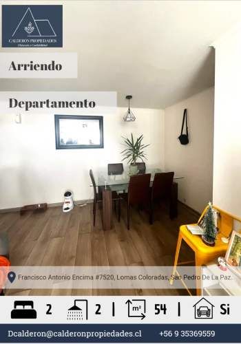 Hermoso departamento en arriendo Lomas Coloradas 2D+2B+1E