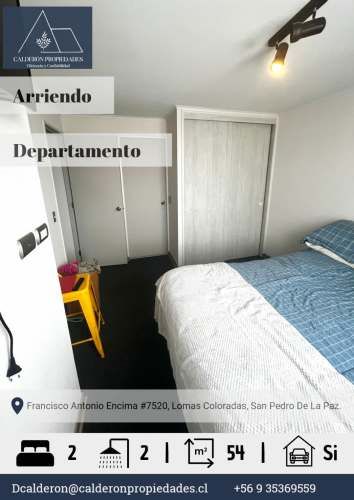 Hermoso departamento en arriendo Lomas Coloradas 2D+2B+1E