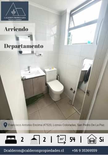 Hermoso departamento en arriendo Lomas Coloradas 2D+2B+1E
