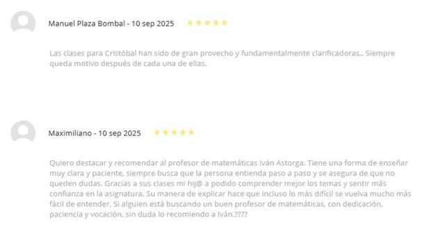 PROFESOR ONLINE MATEMÁTICAS (CLASES DE REFORZAMIENTO)