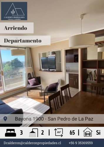 Arriendo Soleado departamento en Bayona, San Pedro de la Paz