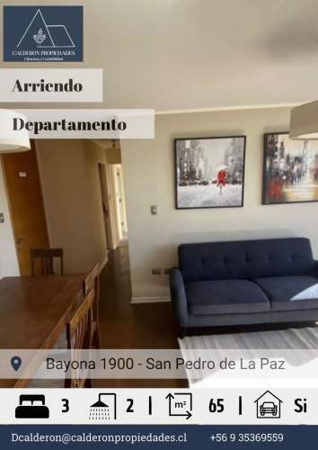 Arriendo Soleado departamento en Bayona, San Pedro de la Paz