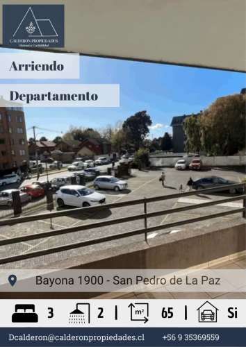 Arriendo Soleado departamento en Bayona, San Pedro de la Paz