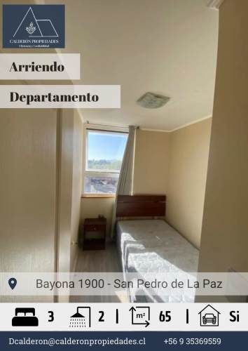 Arriendo Soleado departamento en Bayona, San Pedro de la Paz