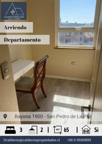 Arriendo Soleado departamento en Bayona, San Pedro de la Paz