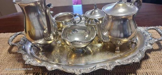 Juego de te BRISTOL silver plate by poole (plaque)