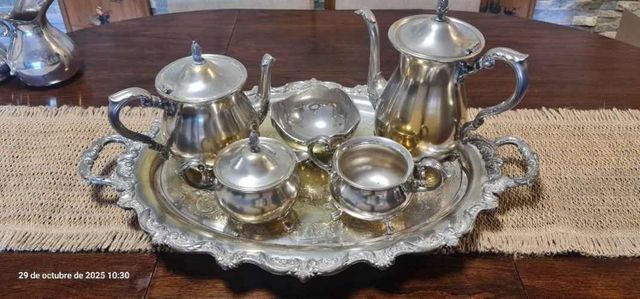 Juego de te BRISTOL silver plate by poole (plaque)