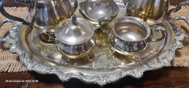 Juego de te BRISTOL silver plate by poole (plaque)