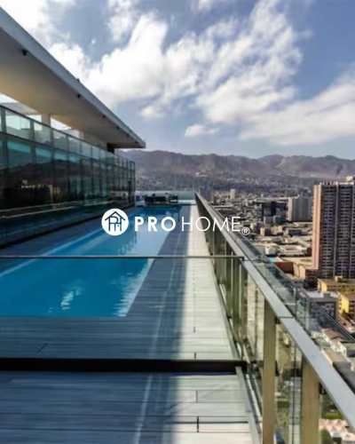 Activo Inmobiliario: Depto 1D con Restaurante y Piscina en Piso 28